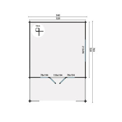 Tuindeco - Chalet bois massif 27m² - 58mm - Qualité résidentielle - Wigan