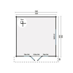 Tuindeco - Chalet bois massif 27m² - 58mm - Qualité résidentielle - Southampton