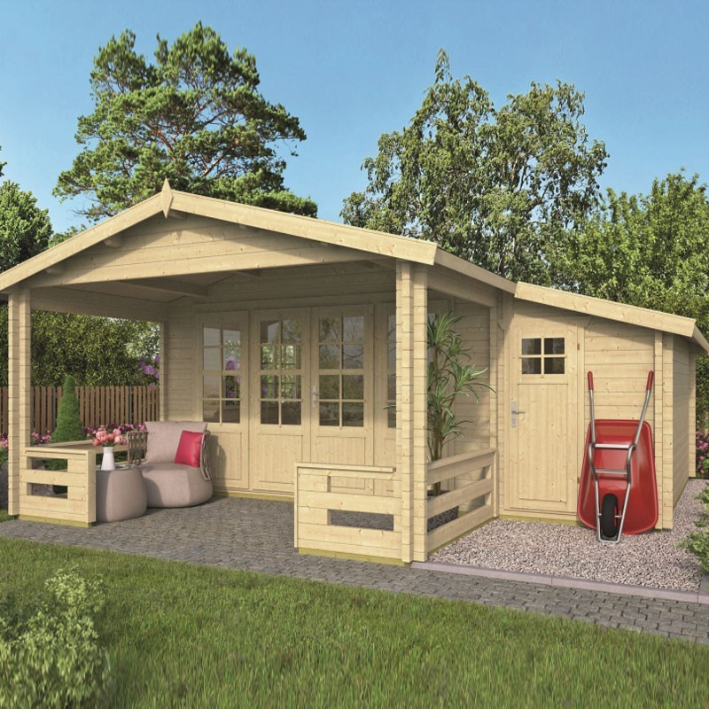 Tuindeco - Chalet bois massif 17,6m² - 58mm - Qualité résidentielle - Manchester