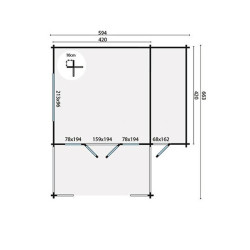 Tuindeco - Chalet bois massif 17,6m² - 58mm - Qualité résidentielle - Manchester