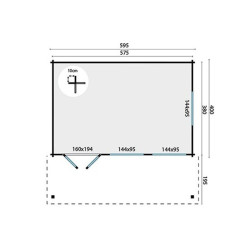 Tuindeco - Chalet bois massif 20,7 m² - 58mm - Qualité résidentielle -Torsten