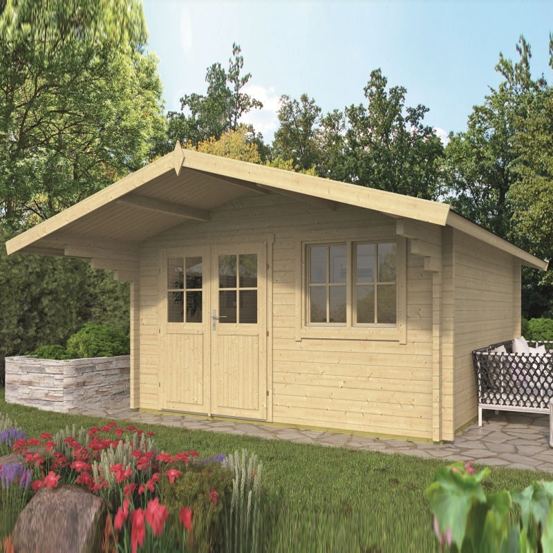 Tuindeco - Chalet bois massif 13,5m² - 58mm - Qualité résidentielle - Stian