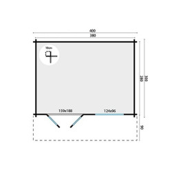 Tuindeco - Chalet bois massif 10,6m² - 58mm - Qualité résidentielle - Rorik