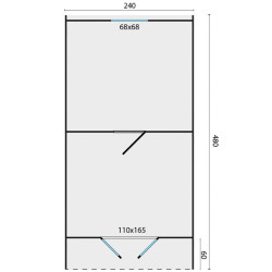 Tuindeco - Chalet bois massif 11,52 m² - 28 mm - Pod 480