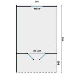 Tuindeco - Chalet bois massif 9,30 m² - 28 mm - Pod 400