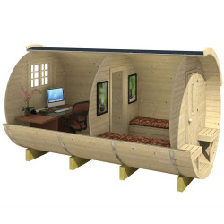 Tuindeco - Chalet bois massif  7 m² - 28 / 42 mm - Camping Barrel