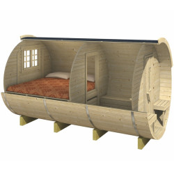 Tuindeco - Chalet bois massif  7 m² - 28 / 42 mm - Camping Barrel