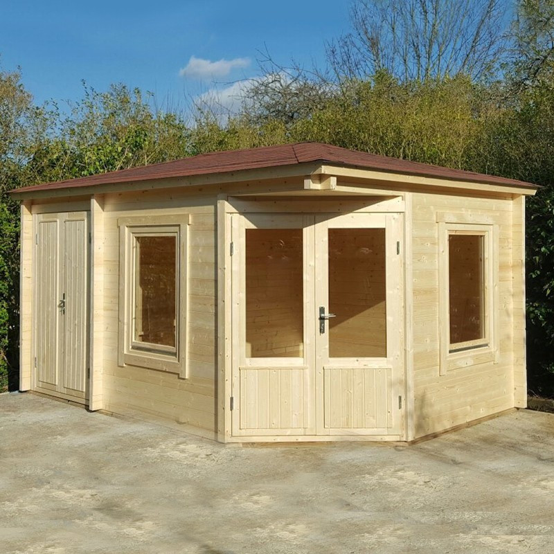 Tuindeco - Annexe en bois massif 13,67 m² - 58 mm - Jami