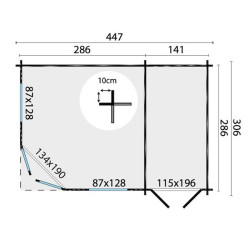 Tuindeco - Annexe en bois massif 13,67 m² - 58 mm - Jami