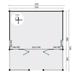 Tuindeco - Chalet bois massif 30,6 m² -  45 mm - Olaug