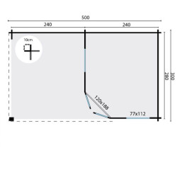 Tuindeco - Chalet bois massif 12,8 m² - 28mm - Stig