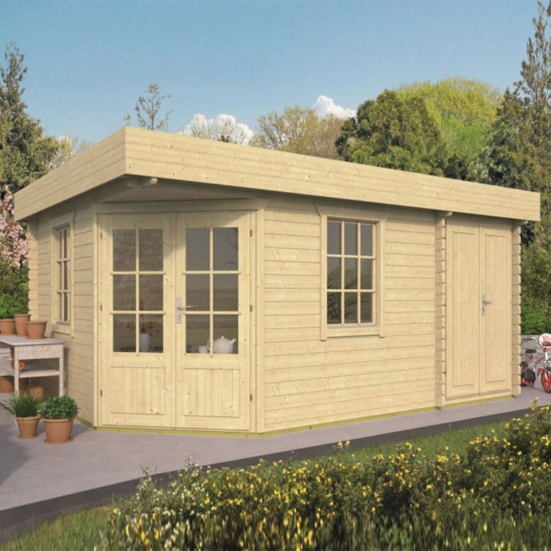 Tuindeco - Chalet bois massif - 45 mm - Helge - 15.5 m² annexe comprise