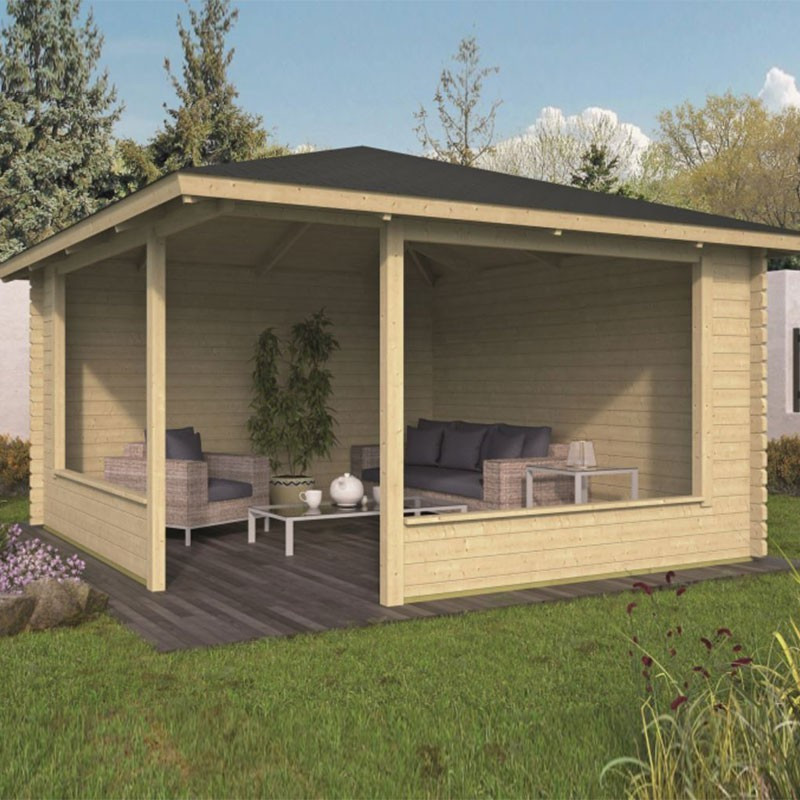 Tuindeco - Chalet bois massif ouvert - 45 mm - Marit - 14,4 m²