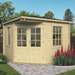 Tuindeco - Cabane d'angle bois massif 7,8 m² - 40 mm - Emma