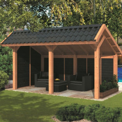 Tuindeco - Bâtiment modulaire pour jardin Bergen L type 2 - Noir