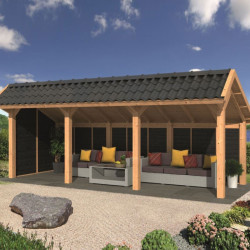 Tuindeco - Bâtiment modulaire pour jardin Bergen L type 6 - Noir