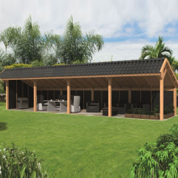 Tuindeco - Bâtiment modulaire pour jardin Bergen L type 10 - Noir