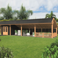 Tuindeco - Bâtiment modulaire pour jardin Bergen L type 11 - Noir