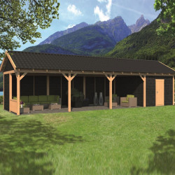 Tuindeco - Bâtiment modulaire pour jardin Hamar XL type 10 - Paroi noir