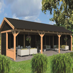 Tuindeco - Bâtiment modulaire pour jardin Hamar XL type 6 - Paroi noir