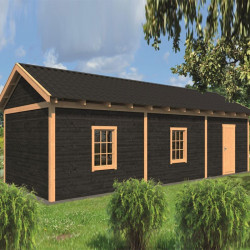 Tuindeco - Bâtiment modulaire pour jardin Hamar XL type 8 - Paroi noir