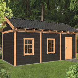 Tuindeco - Bâtiment modulaire pour jardin Hamar L type 8 - Paroi noir