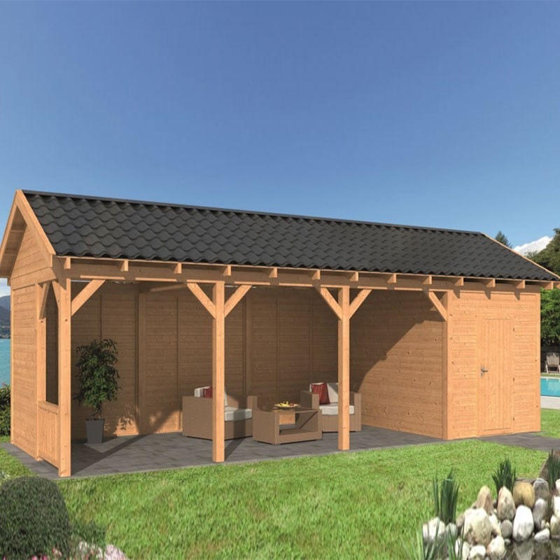 Tuindeco - Bâtiment modulaire pour jardin Hamar L type 10 - Paroi naturel