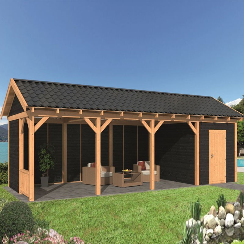 Tuindeco - Bâtiment modulaire pour jardin Hamar L type 10 - Paroi noir