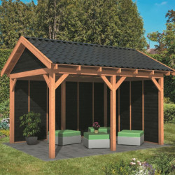 Tuindeco - Bâtiment modulaire pour jardin Hamar L type 2 - Paroi noir