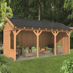 Tuindeco - Bâtiment modulaire pour jardin Hamar L type 6 - Paroi naturel