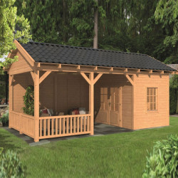 Tuindeco - Bâtiment modulaire pour jardin Hamar L type 7 - Paroi naturel