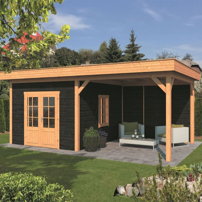 Tuindeco - Bâtiment modulaire pour jardin Oslo XL type 4 - Paroi noir