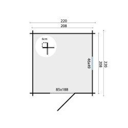 Tuindeco - Cabanon bois massif 4,2m² - 19mm - Eigo