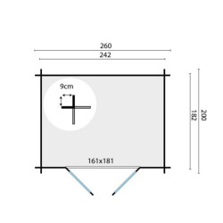 Tuindeco - Cabanon bois massif  4,4m² - 28mm -  Robert