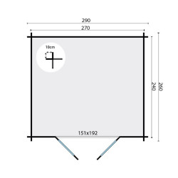 Tuindeco - Cabanon bois massif  5,9m² - 28mm -  Mila