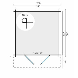 Tuindeco - Cabanon bois massif  5,2m² - 28mm -  Gitte