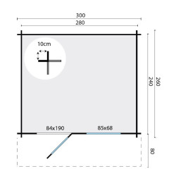 Tuindeco - Chalet bois massif 6,7 m² - 28 mm - Bjorn