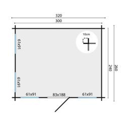 Tuindeco - Chalet bois massif 7,2 m² - 28 mm - Idonea