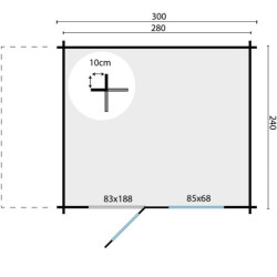 Tuindeco - Cabanon et abris bois 6,7 m² - 28 mm - Lars