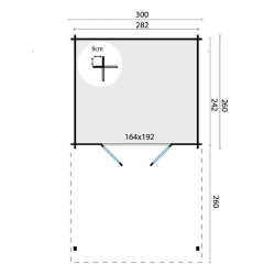 Tuindeco - Chalet bois massif 6,8 m² - 28 mm - Georg