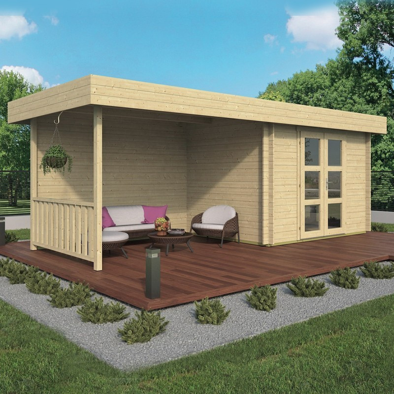 Tuindeco - Chalet bois massif 13,8 m² - 28 mm - Maja