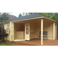 Tuindeco - Chalet bois massif 12,8 m² - 28 mm - Kennet