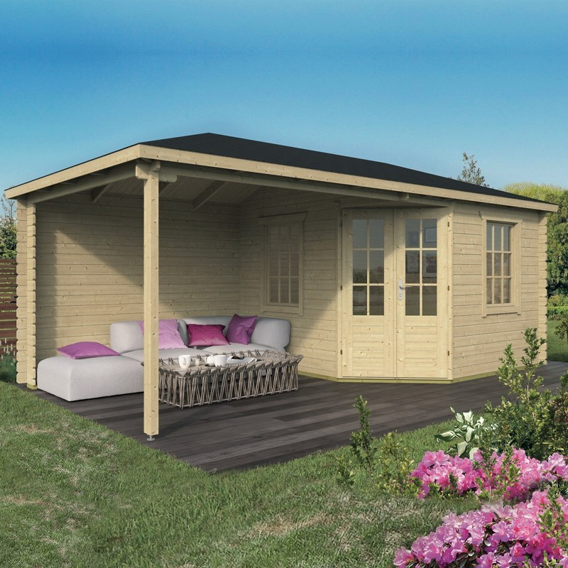 Tuindeco - Chalet bois massif 14,9 m² - 28 mm - Markku