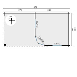 Tuindeco - Chalet bois massif 14,9 m² - 28 mm - Markku