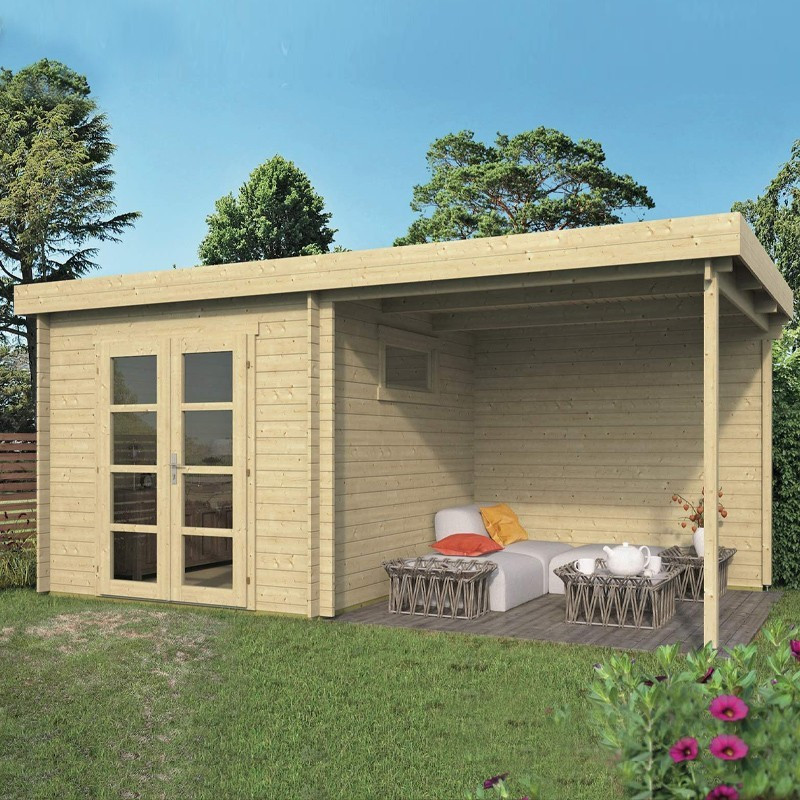 Tuindeco - Chalet bois massif 12,9 m² - 28 mm - Brenda