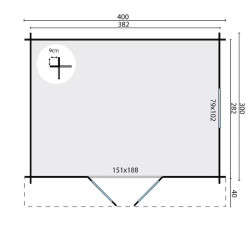 Tuindeco - Chalet bois massif - 10,6 m² - 40 mm - Dyre