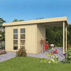 Tuindeco - Cabanon bois massif 9,51 m² - 28 mm - Mi-Moderne