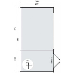 Tuindeco - Cabanon bois massif 17,25 m² - 28 mm - Megamoderne