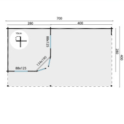 Tuindeco - Chalet bois massif 26,8 m² - 40 mm - Annette