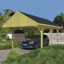 Tuindeco - Carport toit en bâtière - 400 x 600 cm